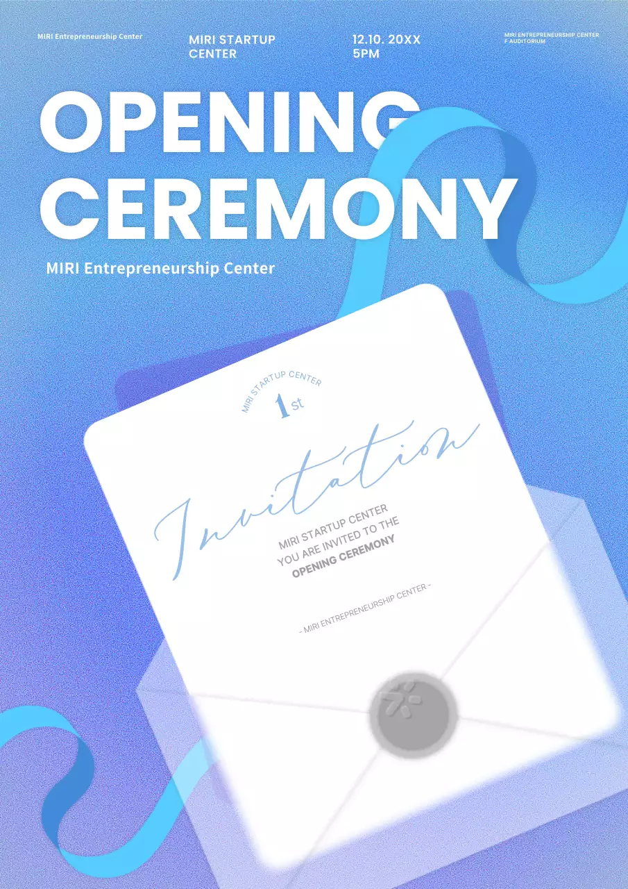 Blue Modern Ceremony Invitation Poster