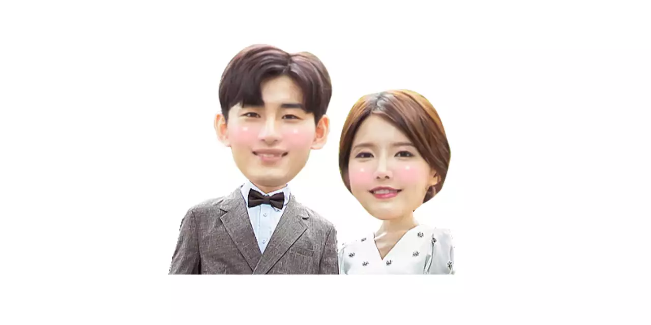 귀여운 신랑신부 대두짤 웨딩 이벤트 등신대