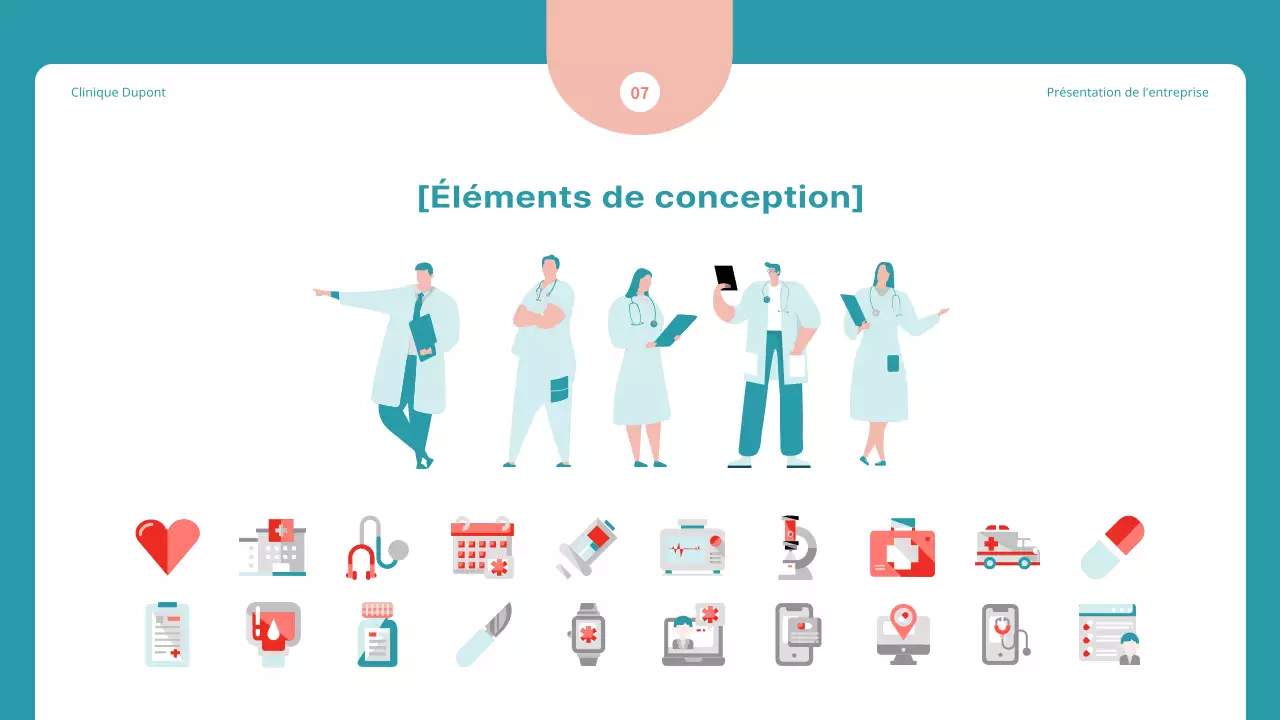 Proposition simple de marketing hospitalier en bleu et rouge