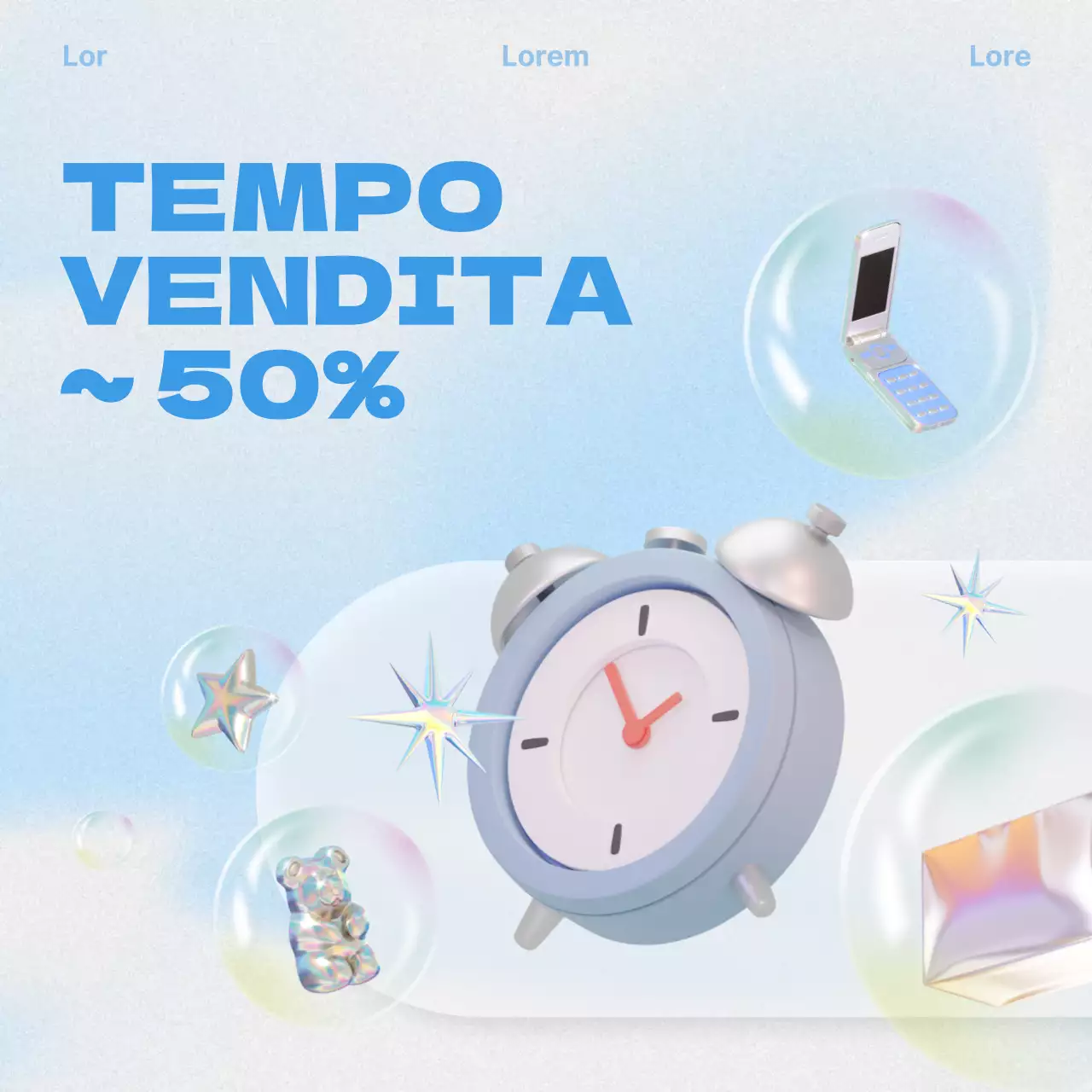 Annunci del Black Friday con un tocco di blu chiaro e di tendenza