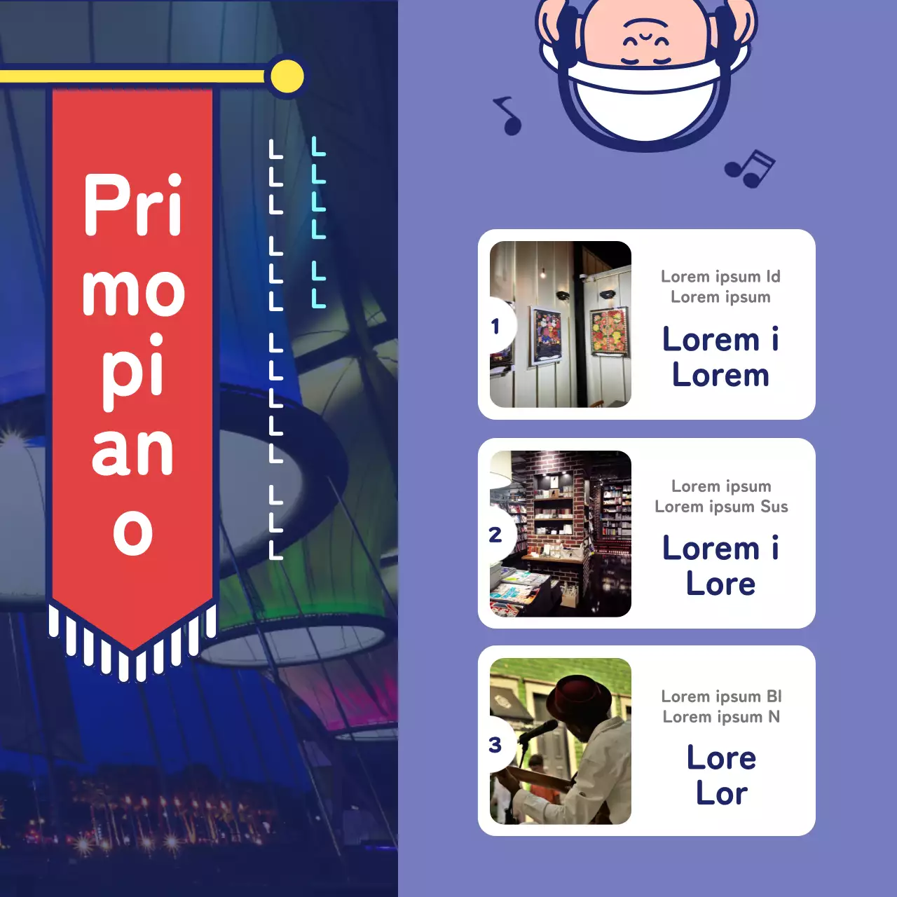 Promuovere i prodotti turistici locali nei colori malva e blu navy