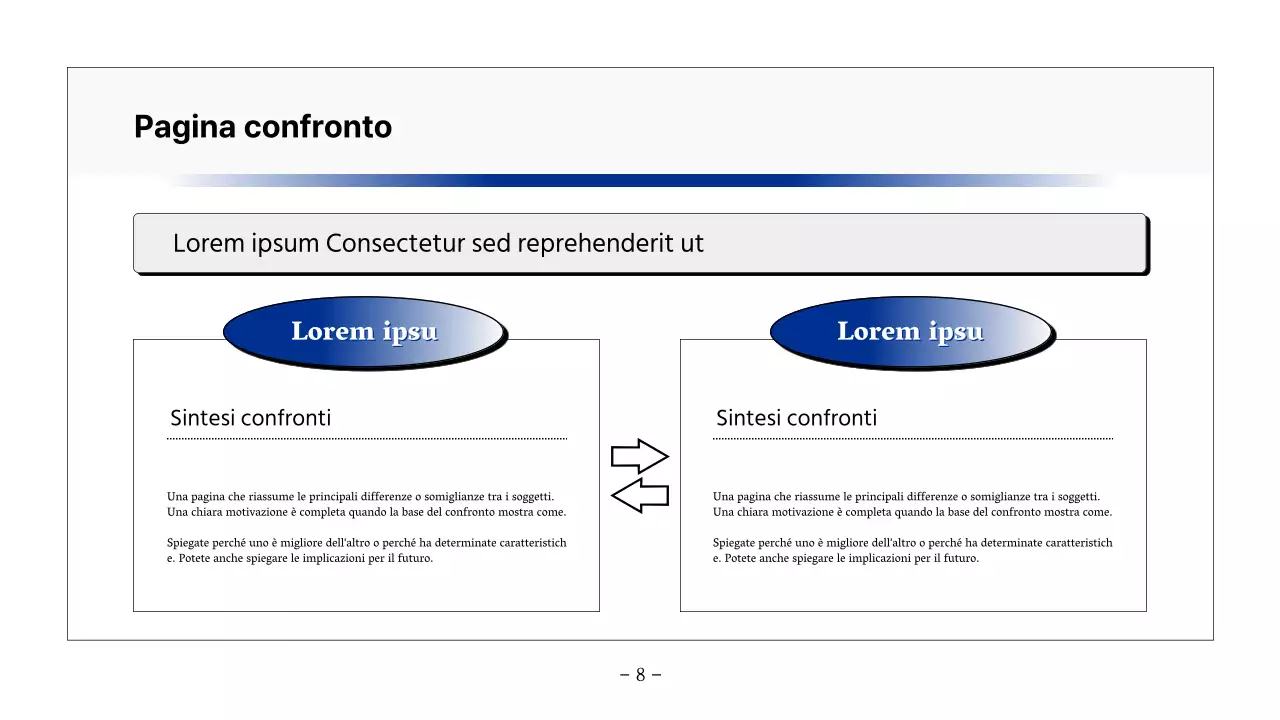 Semplice relazione stampabile in nero e blu navy