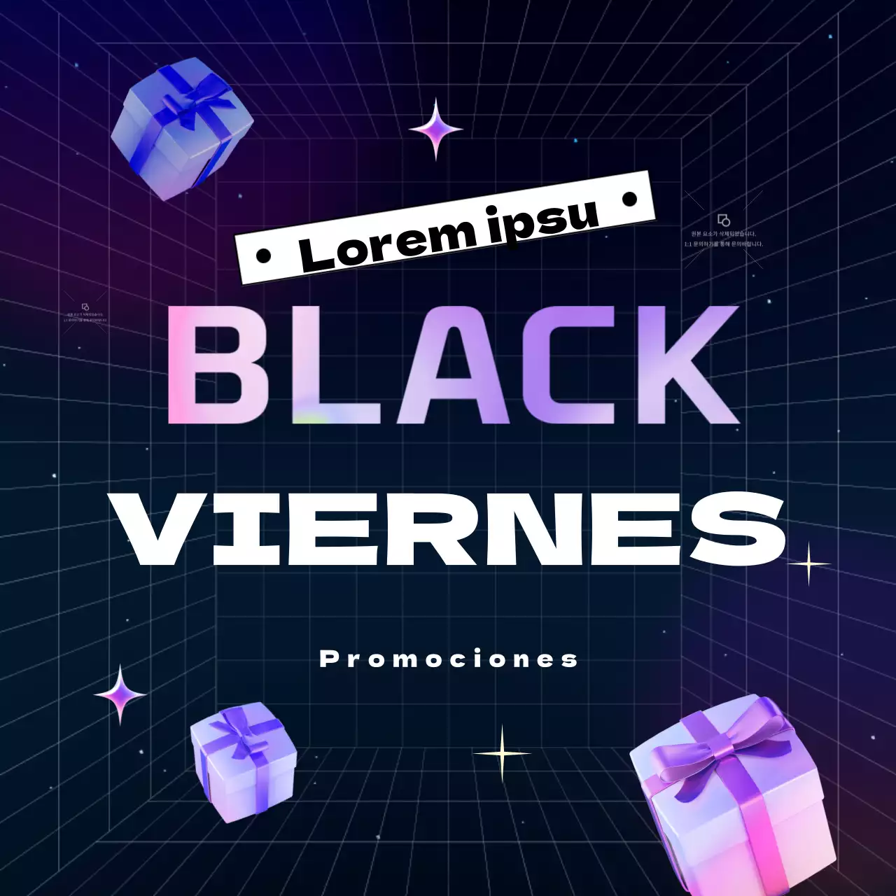 Promociona tu evento de Black Friday en estilo cyberpunk púrpura y neón