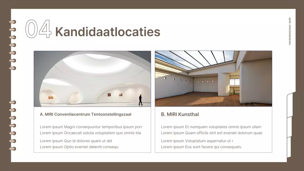 Eenvoudige, gemerkte evenementenplanner in bruin