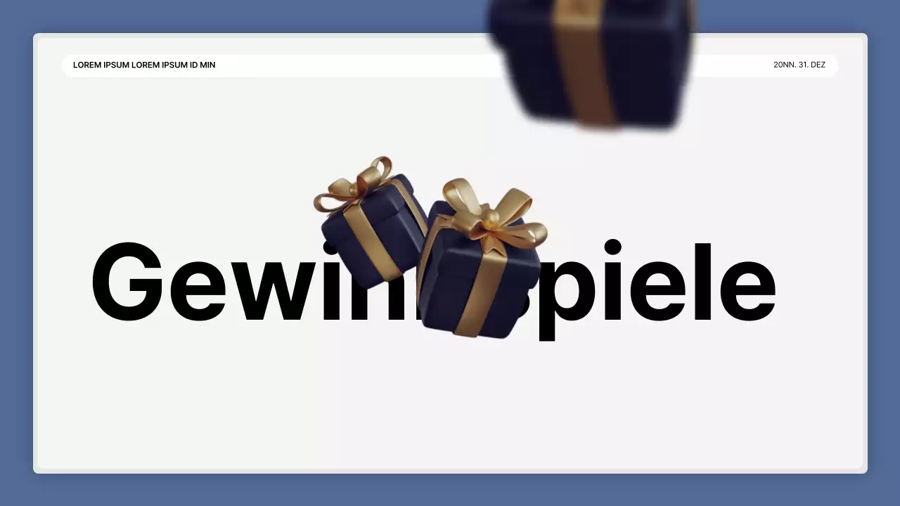 Eine einfache blau-weiße Leistungspräsentation und ein Veranstaltungsbericht zum Jahresende