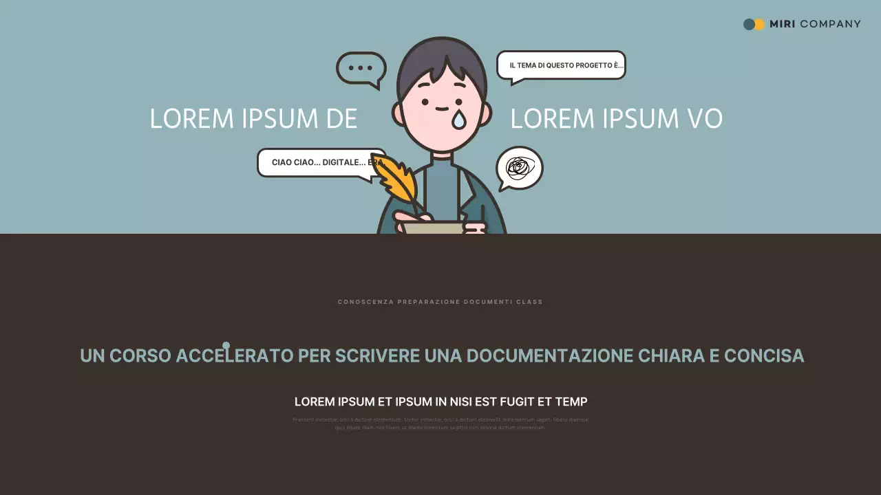 Promuovere una semplice specialità di scrittura gialla e alla menta