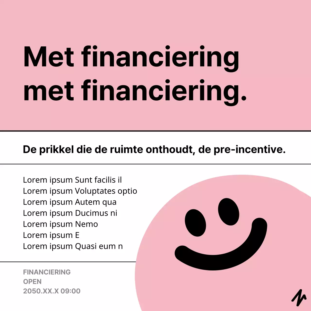 Minimalistisch stimuleringsvoorstel in geel en lichtblauw