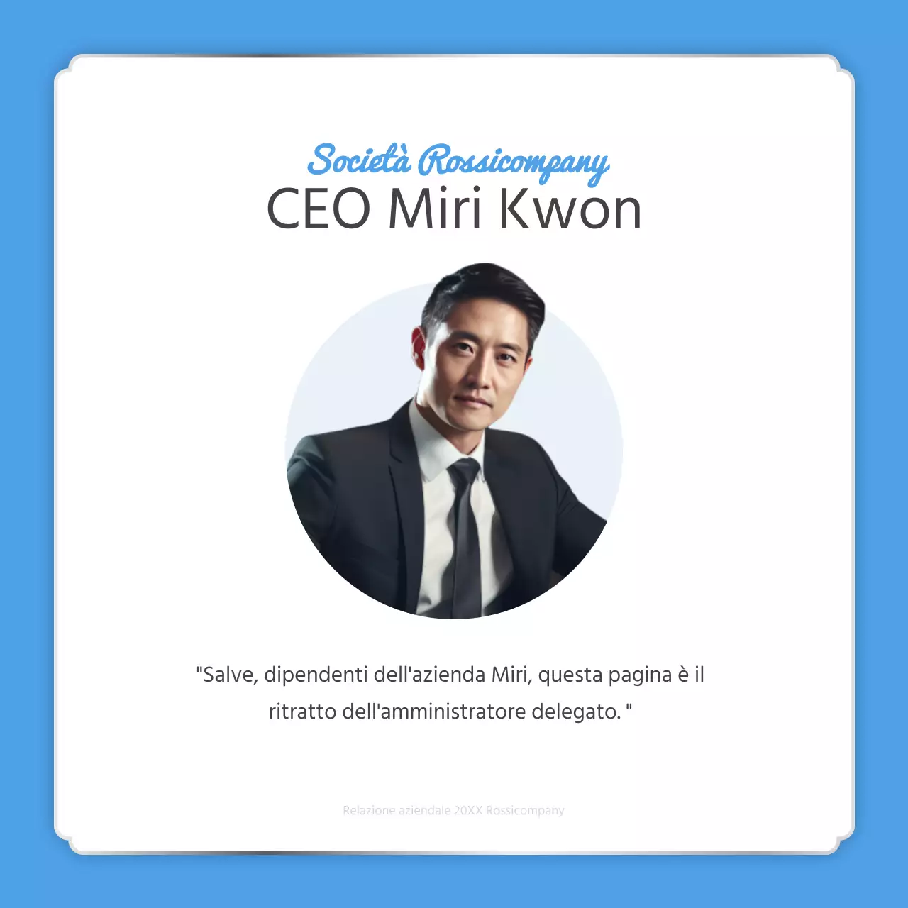 Un semplice post di rendicontazione di fine anno in azzurro e bianco