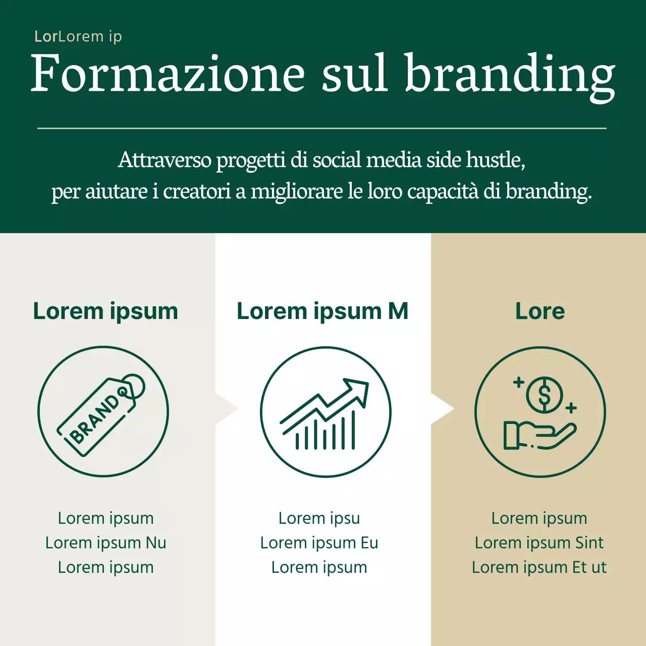 Annuncio moderno di reclutamento di team in verde e beige