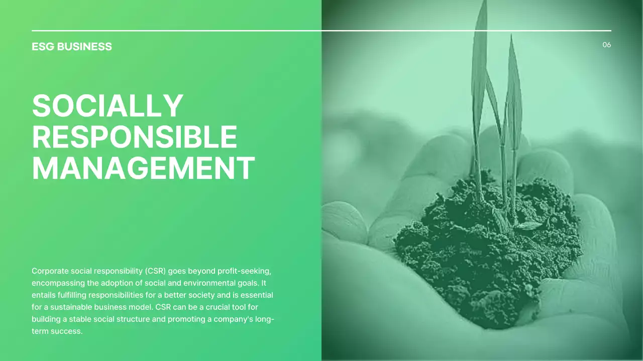 Green Modern 지속 가능성 보고서 문서 프레젠테이션