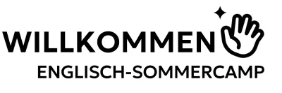 Englisches Camp Werbemotiv mit Handsymbol