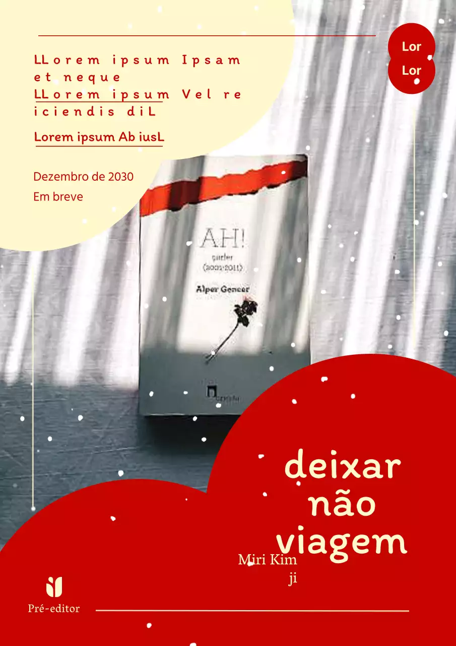 Anúncio simples de recomendação de livros com pontos vermelhos