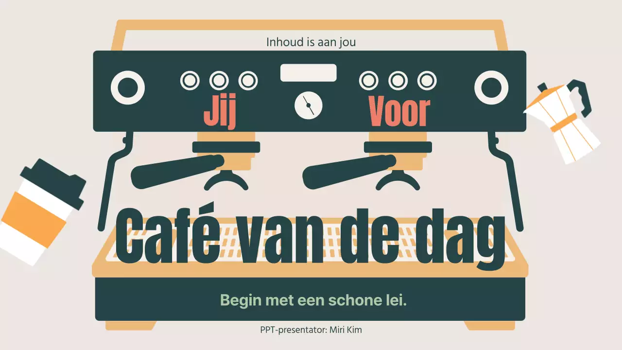 Promoot je café met een knal kaki en oranje