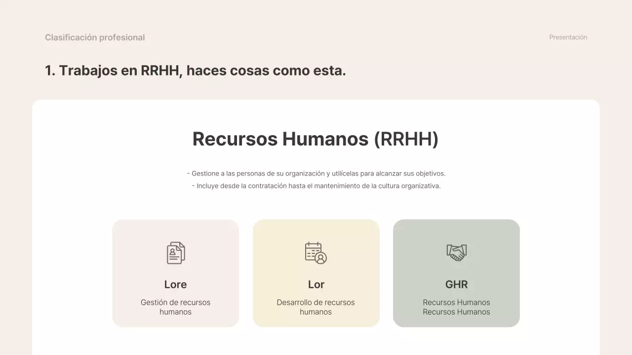 Beige y gris, simple material de curso intensivo de empleo titular