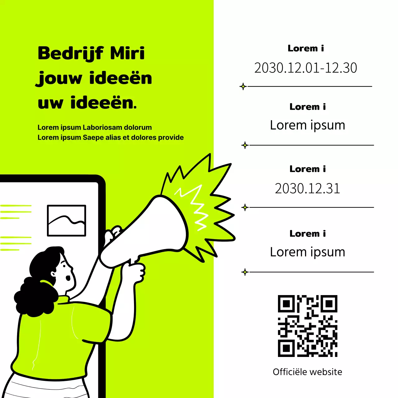 Promoot een interne ondernemingswedstrijd met een pop-art roze en neon look