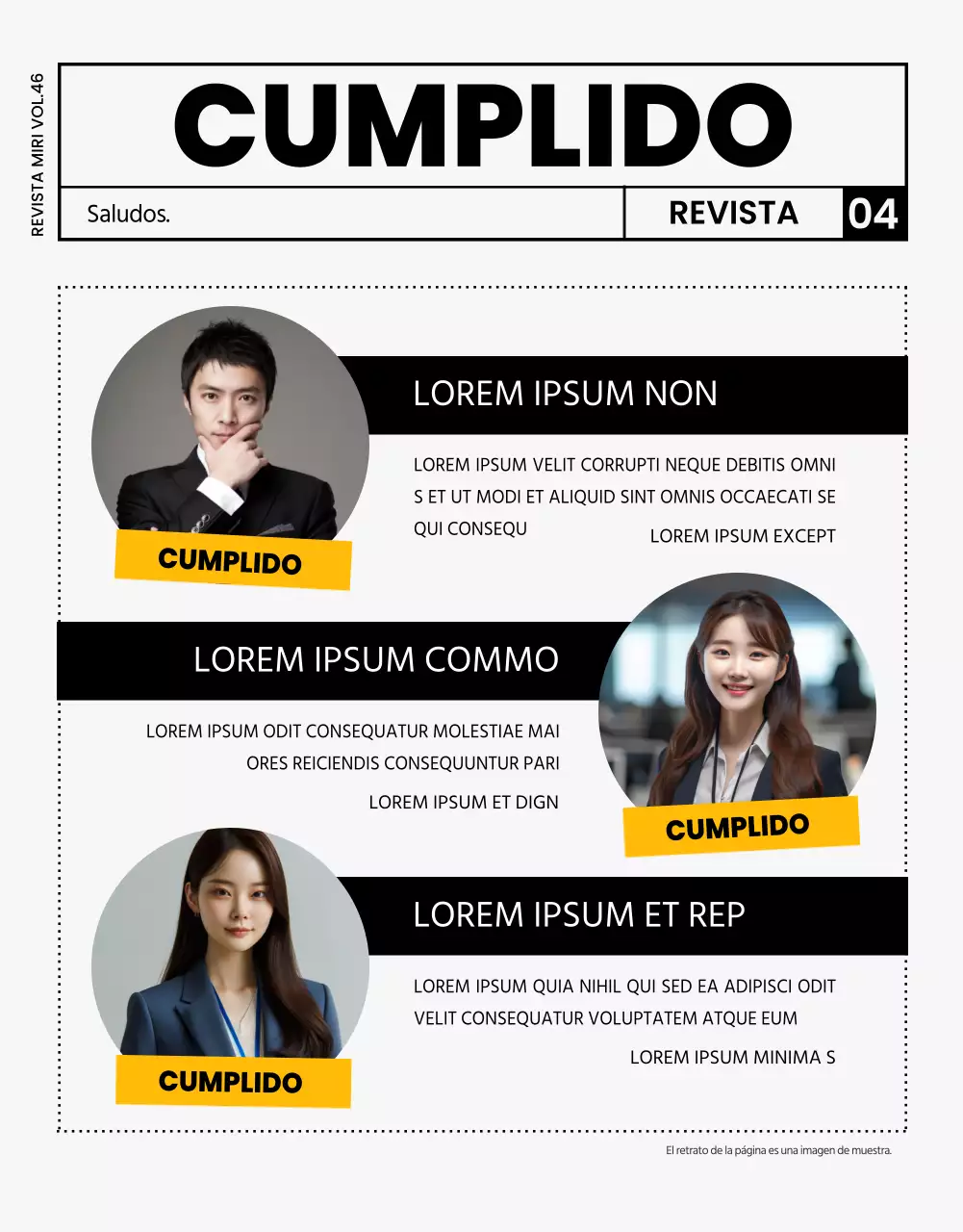 Moderna revista interna de empresa en gris y negro