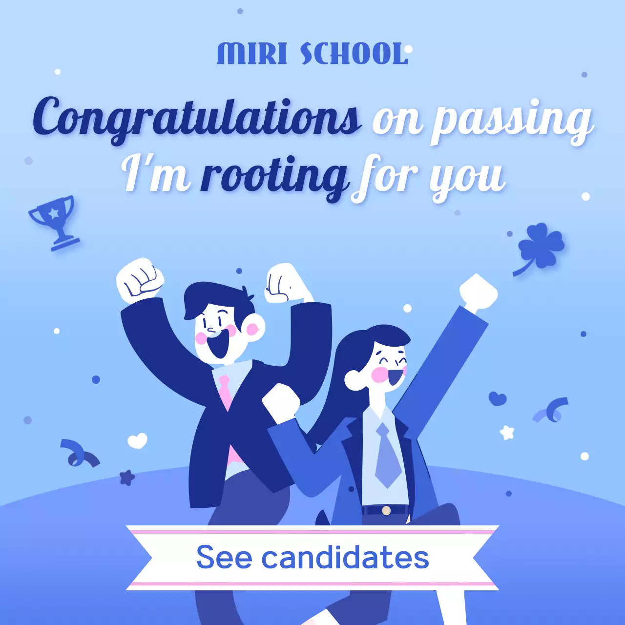 Blue Modern School Congratulation Social Media Post