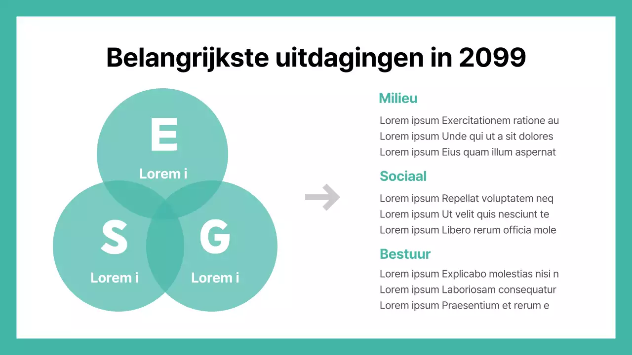 Basisgevoel met mintkleurig accent ESG-rapport