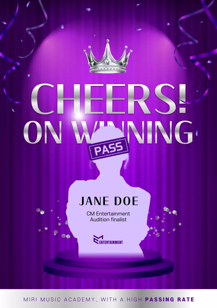 Purple Elegant Audition Announcement Poster