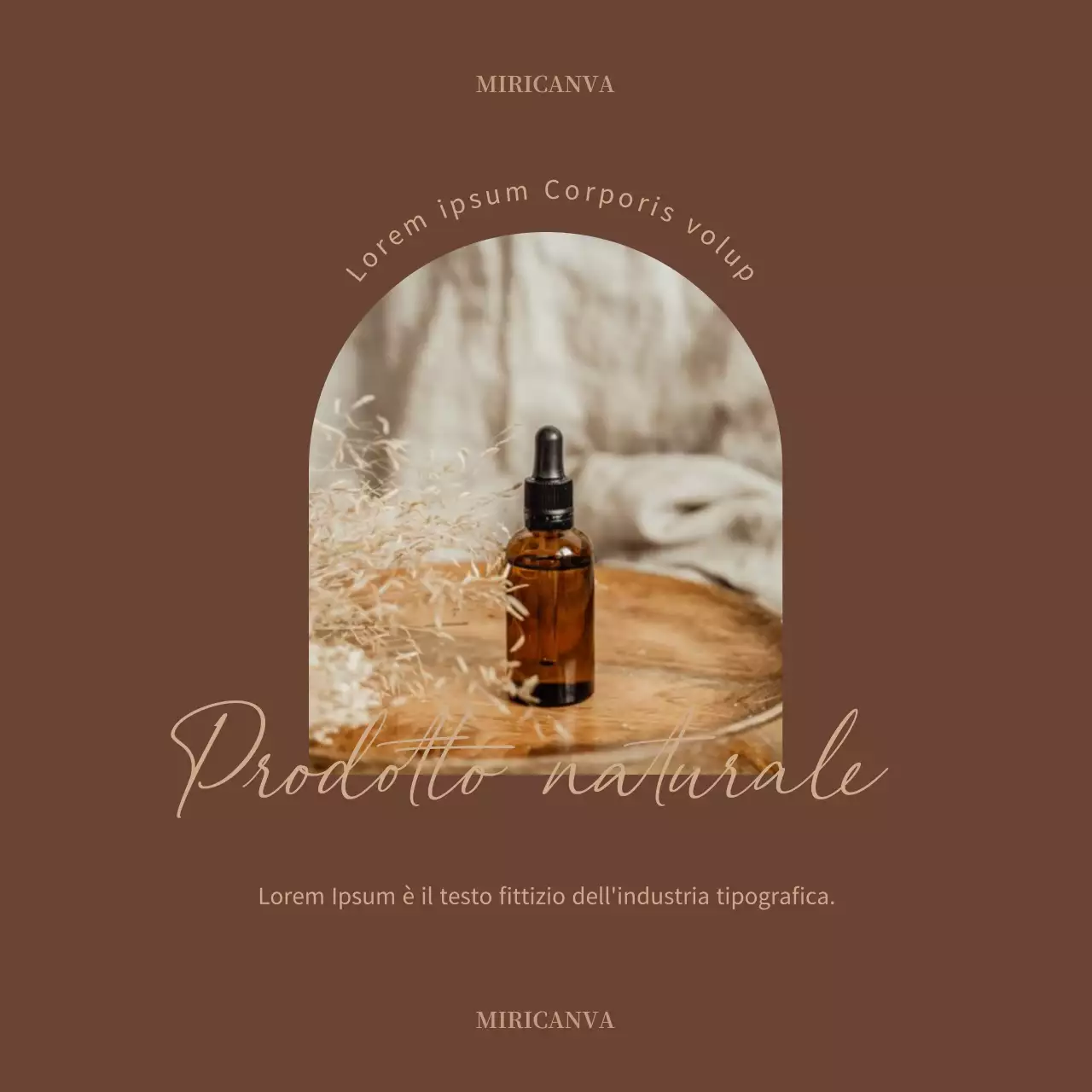 Pubblicità di un marchio di cosmetici di lusso in marrone e avorio.