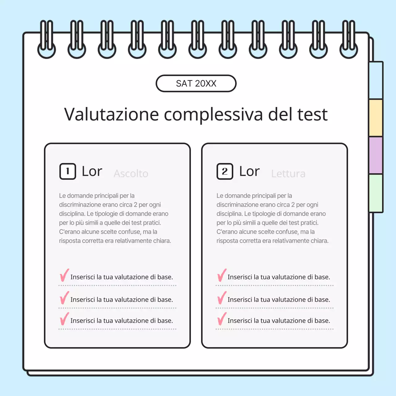 Promuovere un'analisi del trend degli esami SAT semplice e dai colori arcobaleno per le accademie