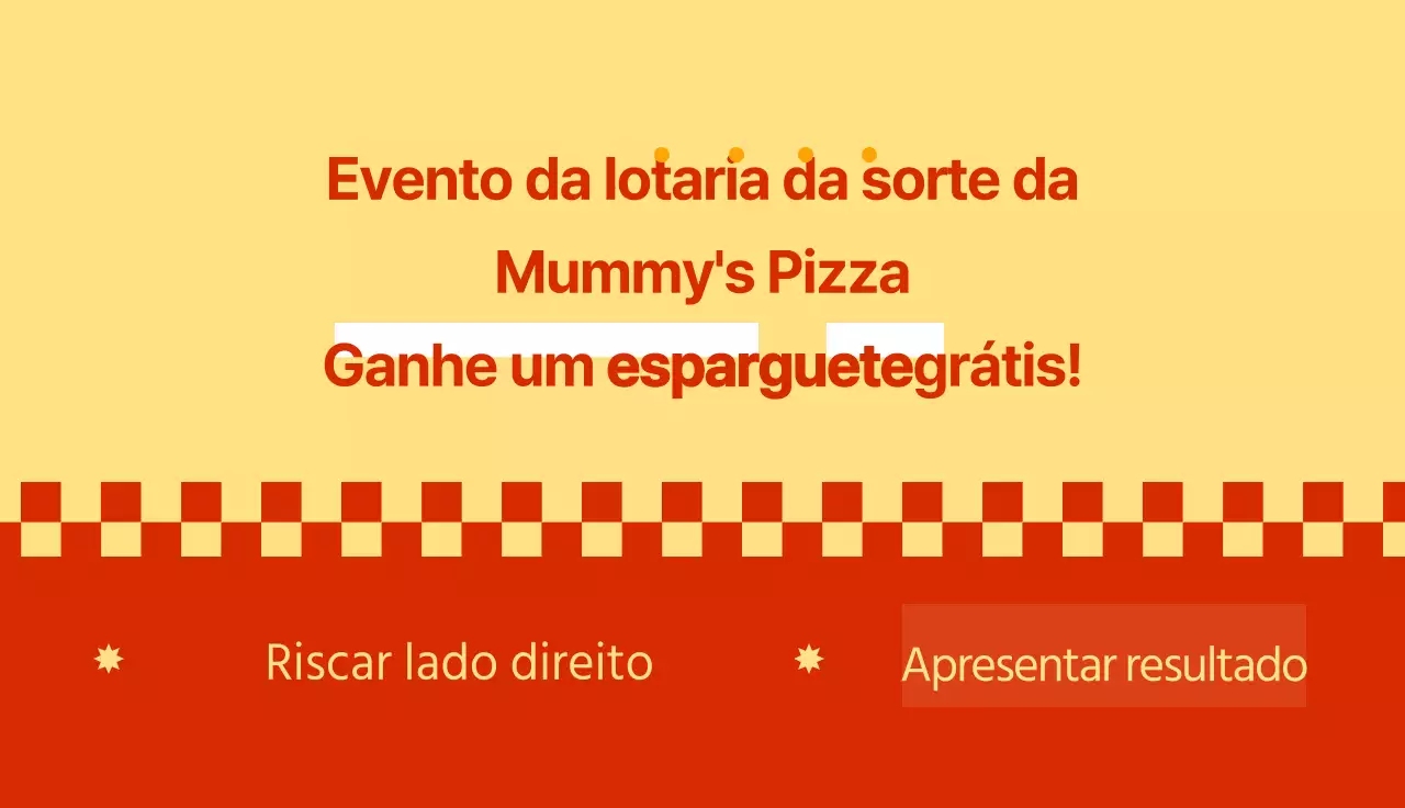 Lotaria para um evento de pizzaria de inspiração retro