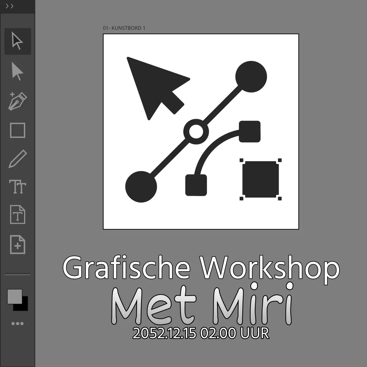 Promoot een moderne grafische werkplaats in zwart en grijs