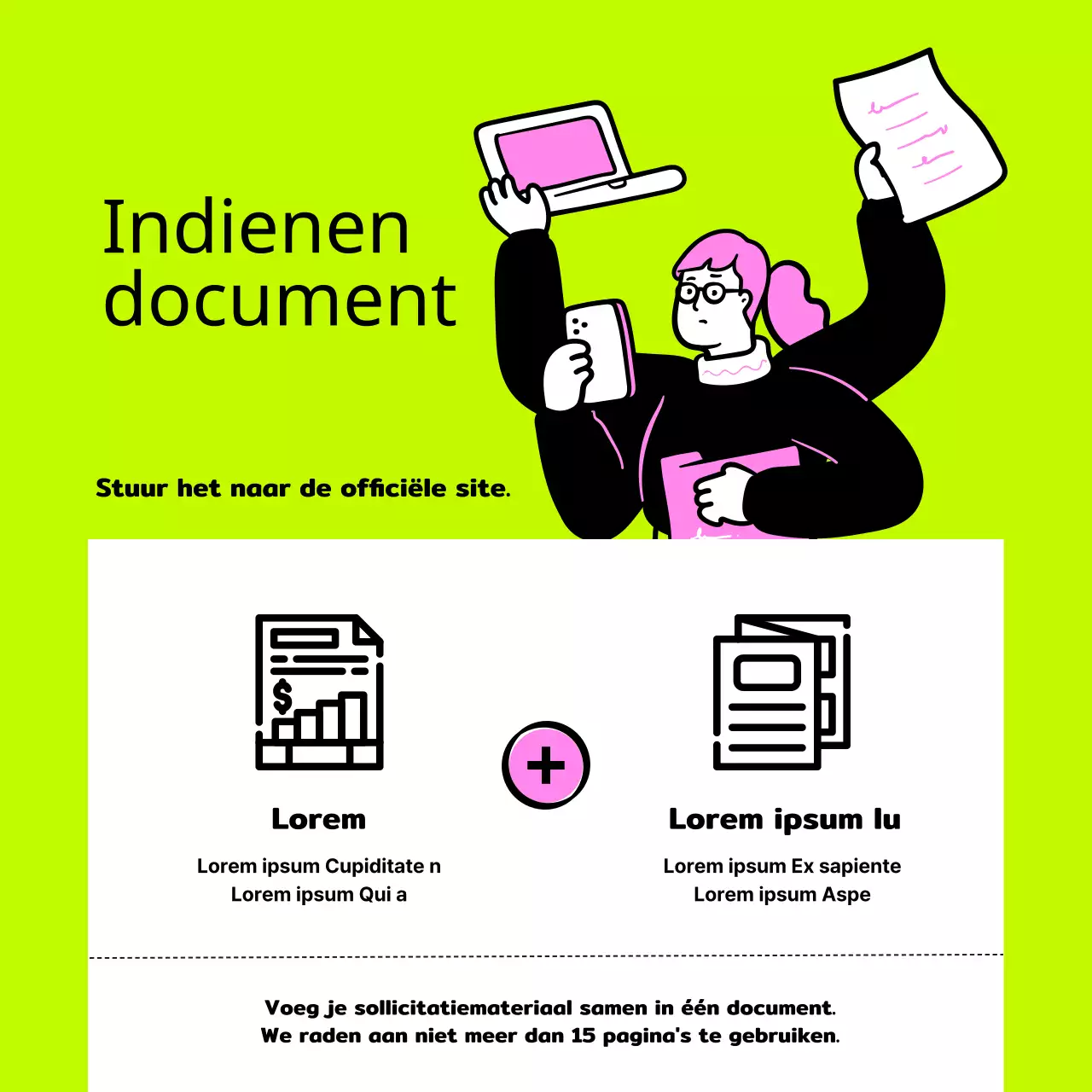 Promoot een interne ondernemingswedstrijd met een pop-art roze en neon look