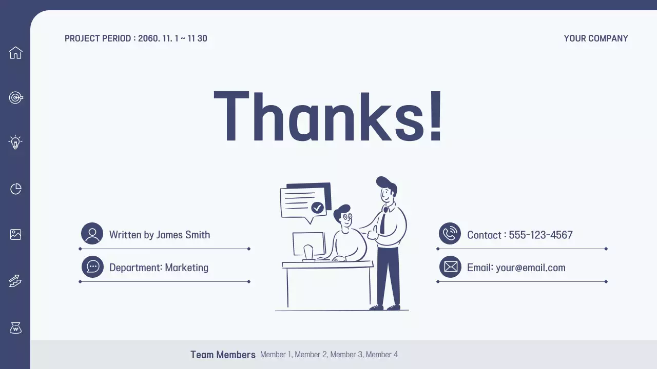 남색과 회색의 심플하고 깔끔한 비즈니스 보고서