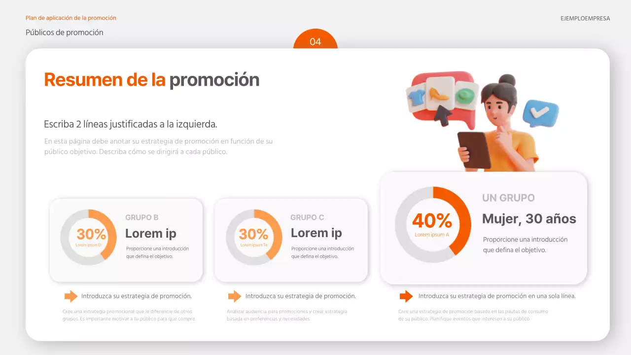 Un folleto promocional de moda en naranja y gris