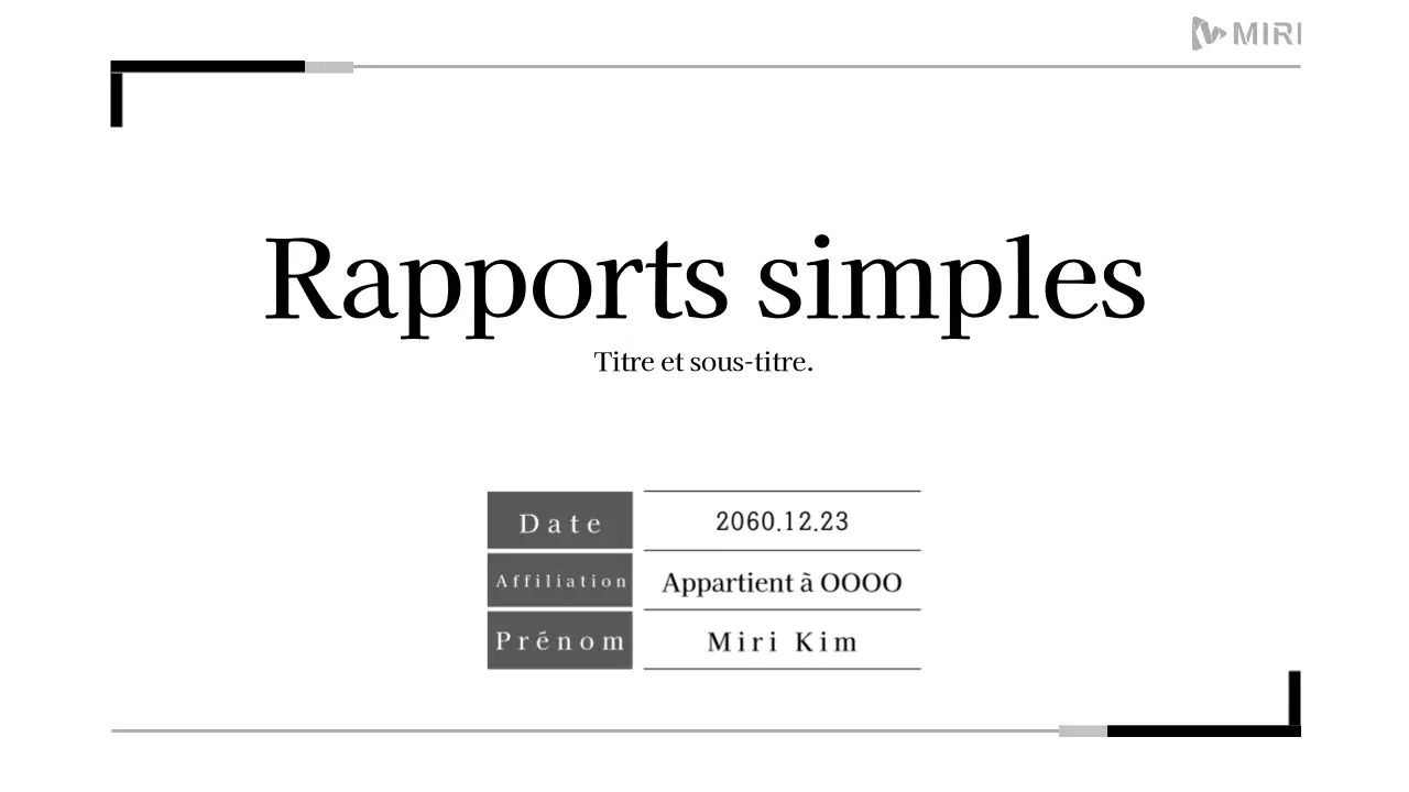 Un simple rapport imprimable en noir et blanc