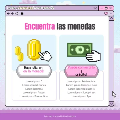 Anuncio de coin-op inspirado en Cyberpunk en lavanda y azul claro