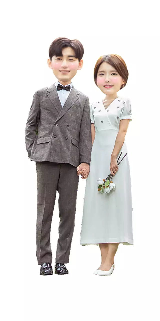 귀여운 신랑신부 대두짤 웨딩 이벤트 등신대