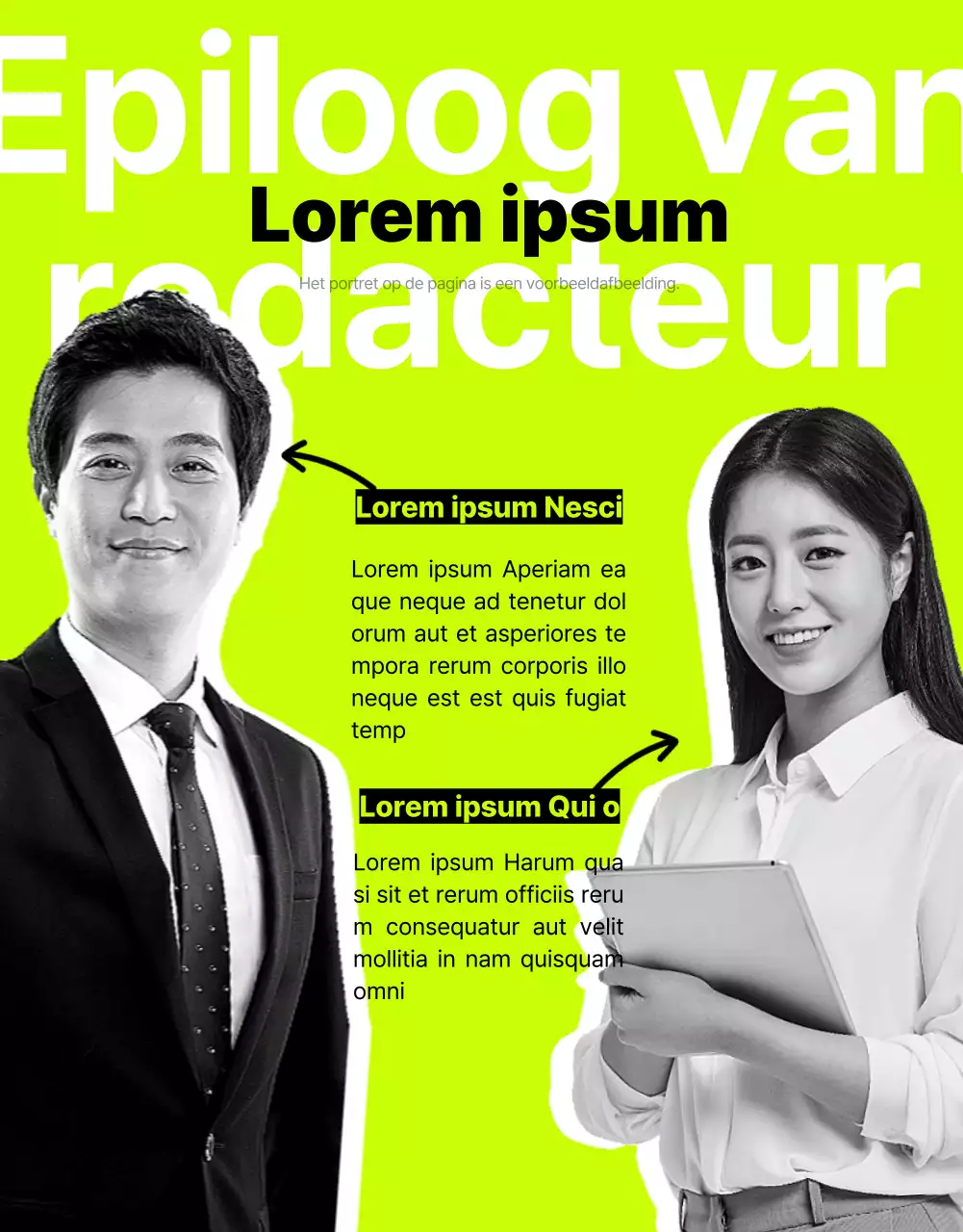 Een trendy in-house webzine nieuwsbrief met limoengroene accenten