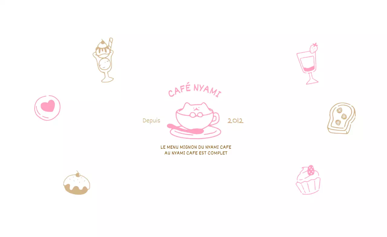Collection de menus illustrés colorés et mignons de cafés dessert