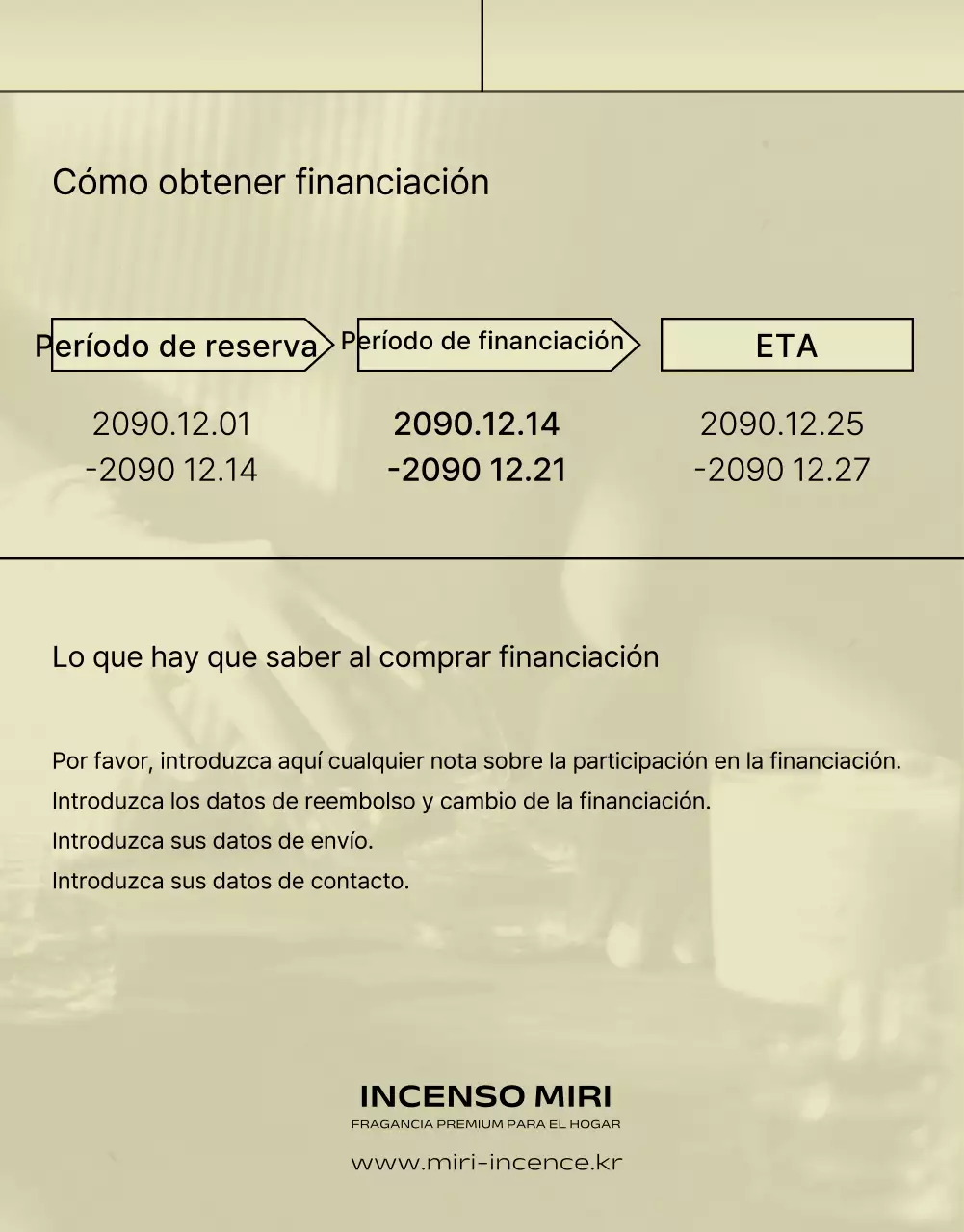 Caqui, anuncio minimalista de financiación de incentivos