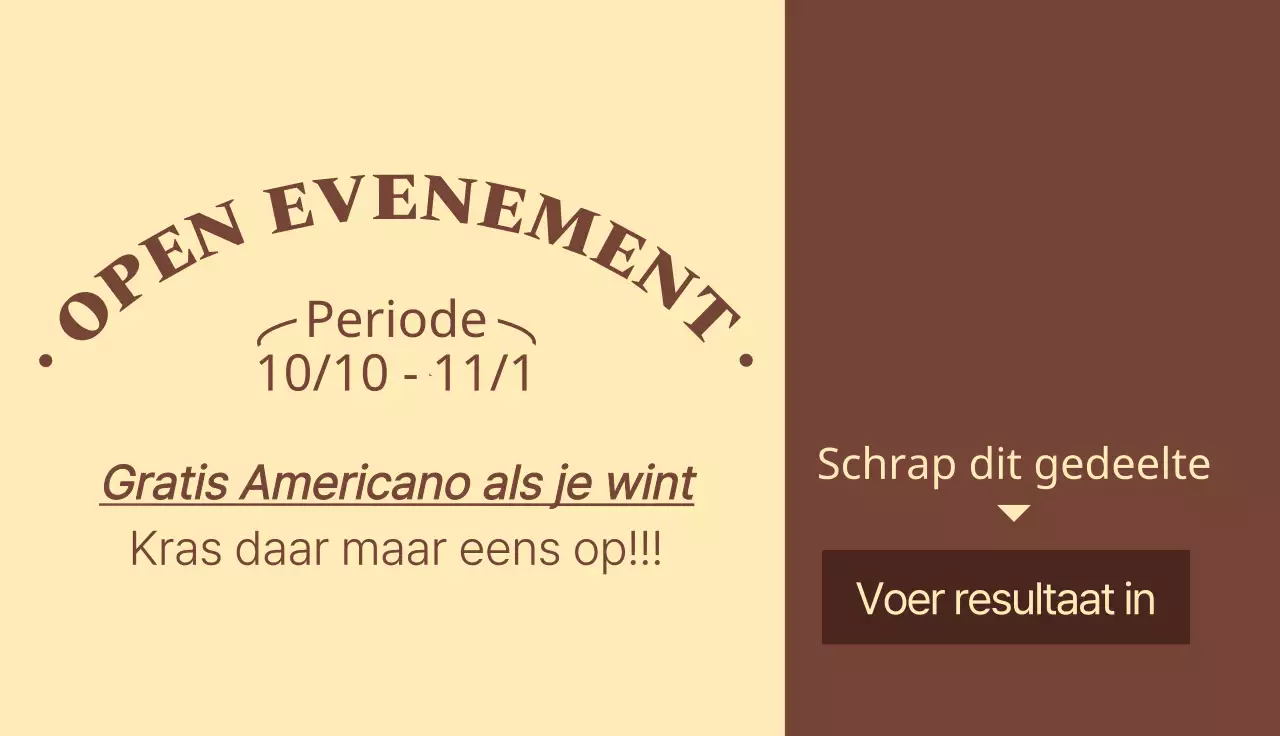 Open een café met een klassieke vintage uitstralingEvenementenLoterij