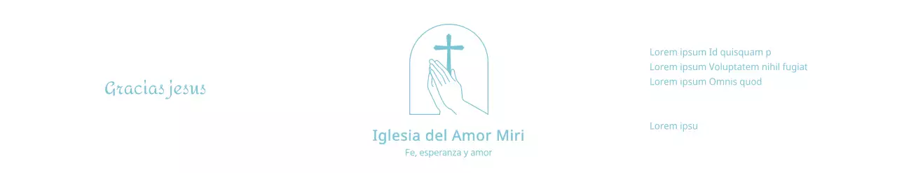 Ilustración lineal de logotipo de iglesia y versículo bíblico