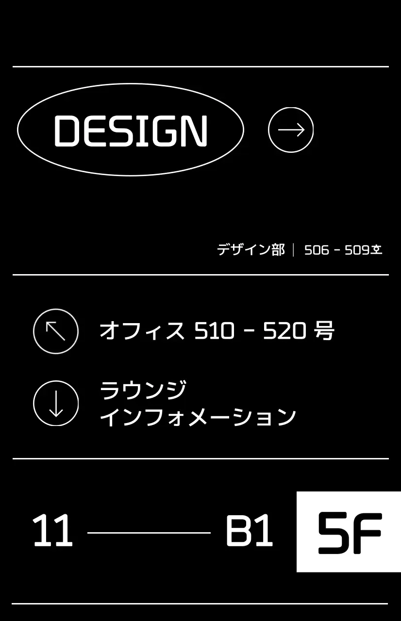黒と白のシンプルなフロアガイド