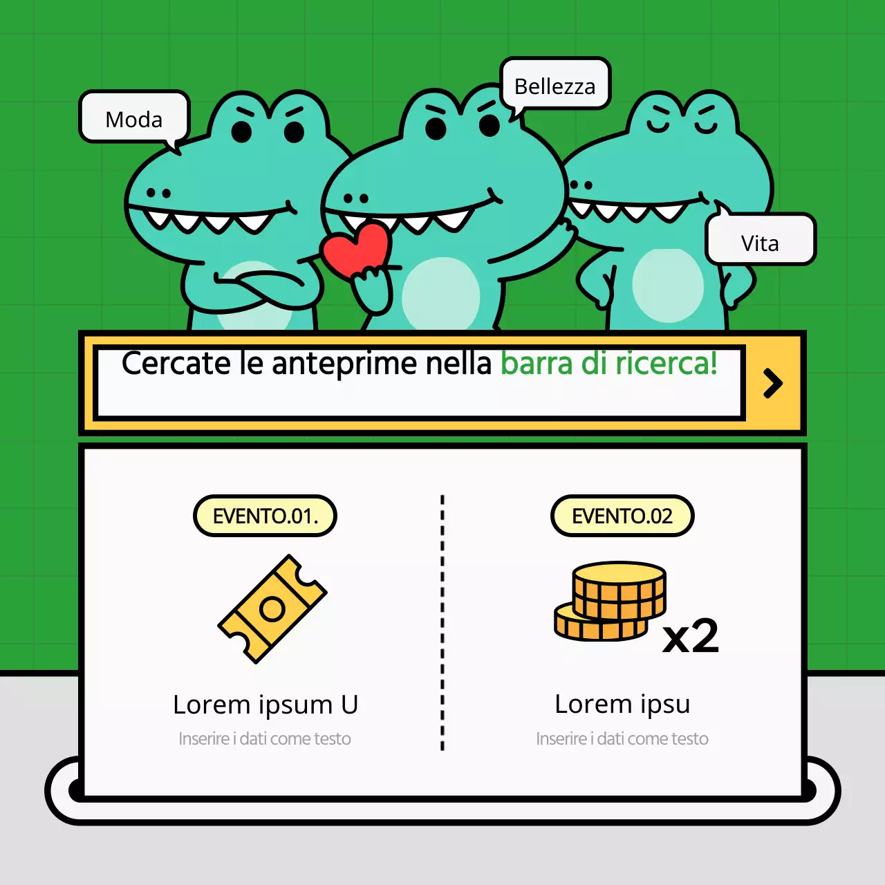 Annunci arancioni kitsch sui social media delle piccole imprese