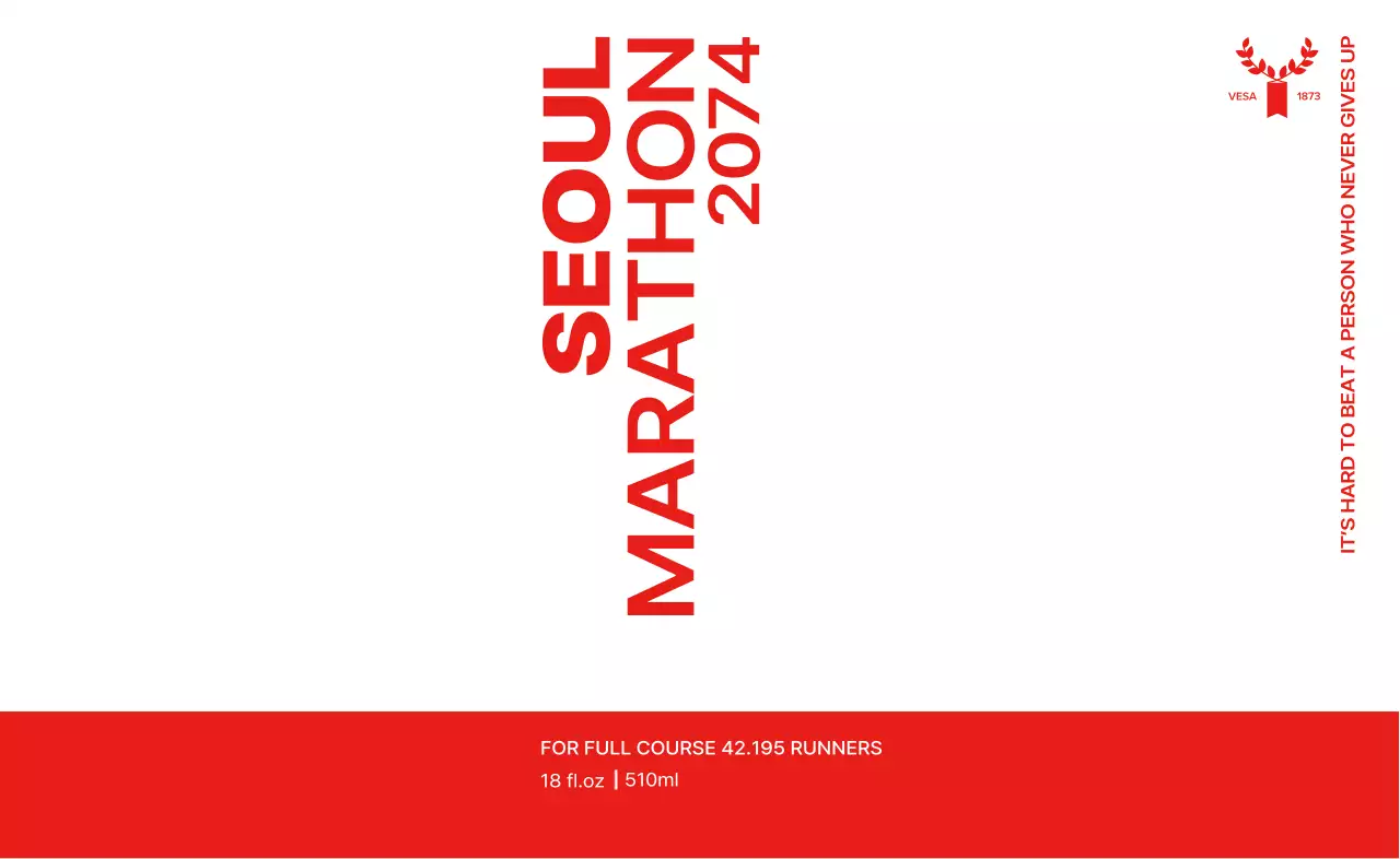 Design de maratona com tipografia e ícones grandes