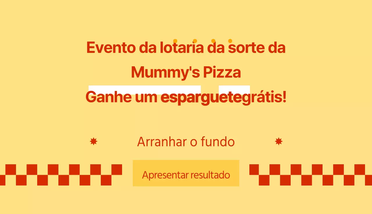 Lotaria para um evento de pizzaria de inspiração retro