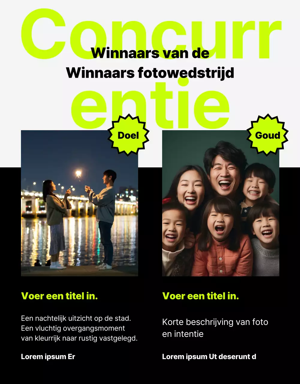 Een trendy in-house webzine nieuwsbrief met limoengroene accenten