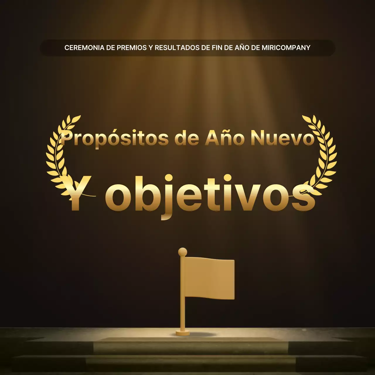 Presentaciones de resultados de lujo en oro y marrón e informes de eventos de fin de año