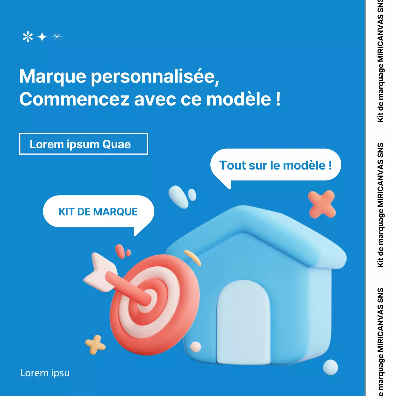Faites la promotion de votre marque zéro déchet avec de jolis graphiques sur fond bleu.