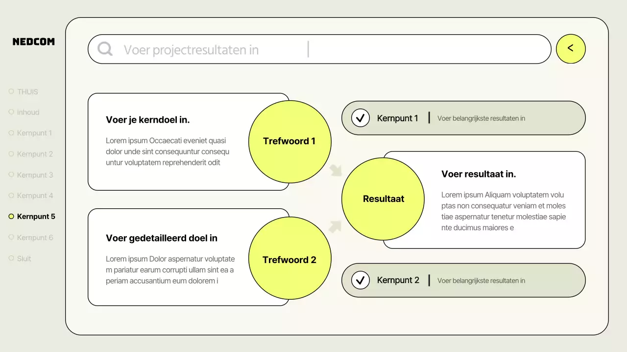 Een eenvoudig zakelijk rapport in kaki en neon