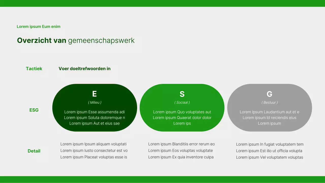 Een eenvoudig rapport over maatschappelijk verantwoord ondernemen in groen en grijs