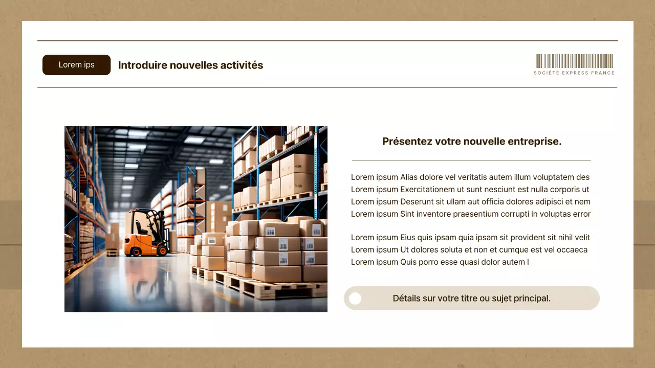 Plan d'affaires simple d'une entreprise de messagerie en marron et beige