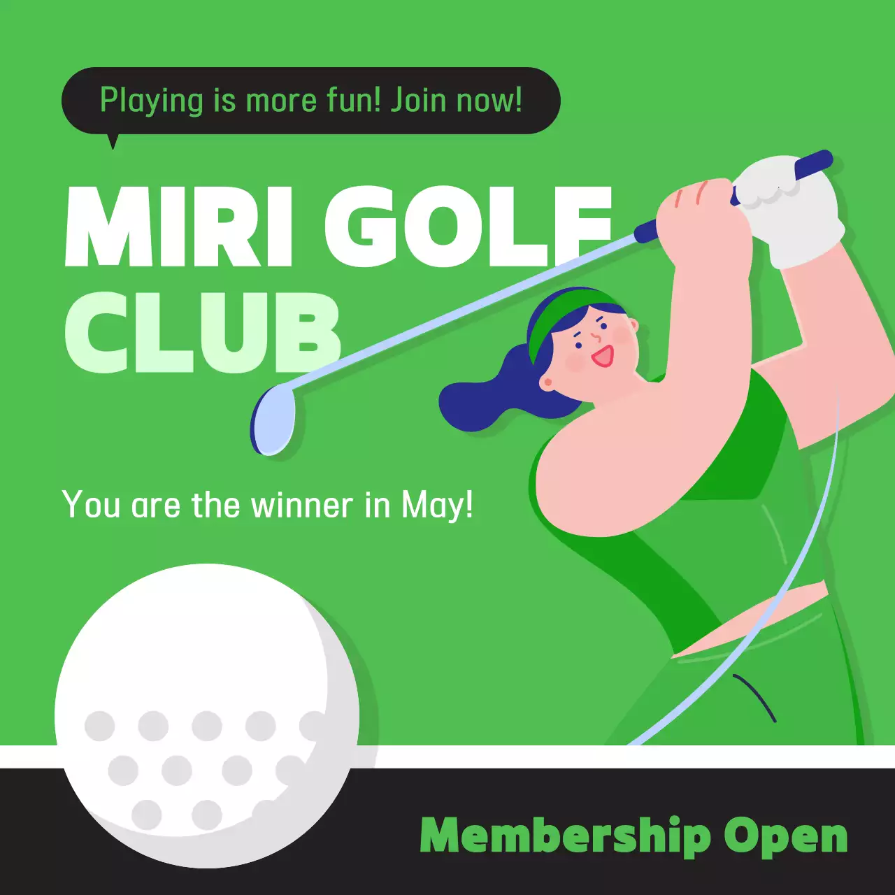 Green Modern Golf Promotion Instagram Carousel