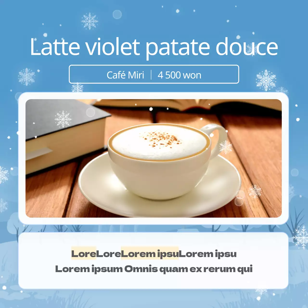 Une publicité virale hivernale naturelle en bleu clair